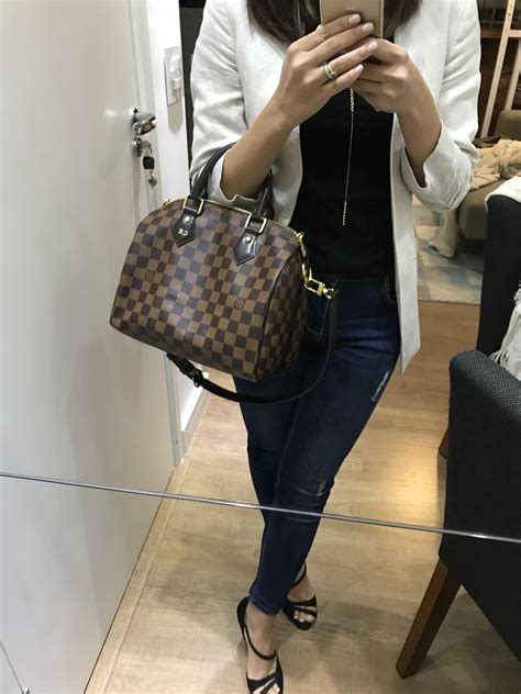 lv speedy 20 outfit|Louis vuitton speedy 20 bandouliere outfit .